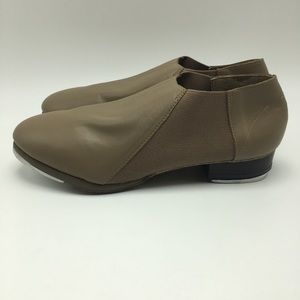 Leo's slip on jazz tap shoes suntan leather 5.5 M